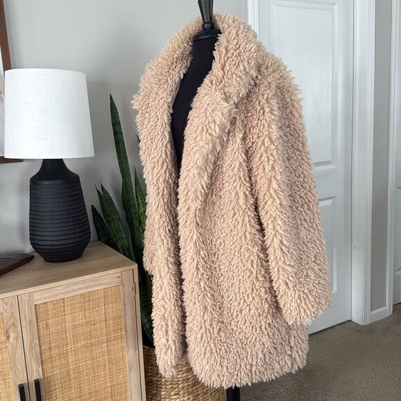 Wild Fable Beige Longline Sherpa Teddy Jacket - Picture 2 of 9